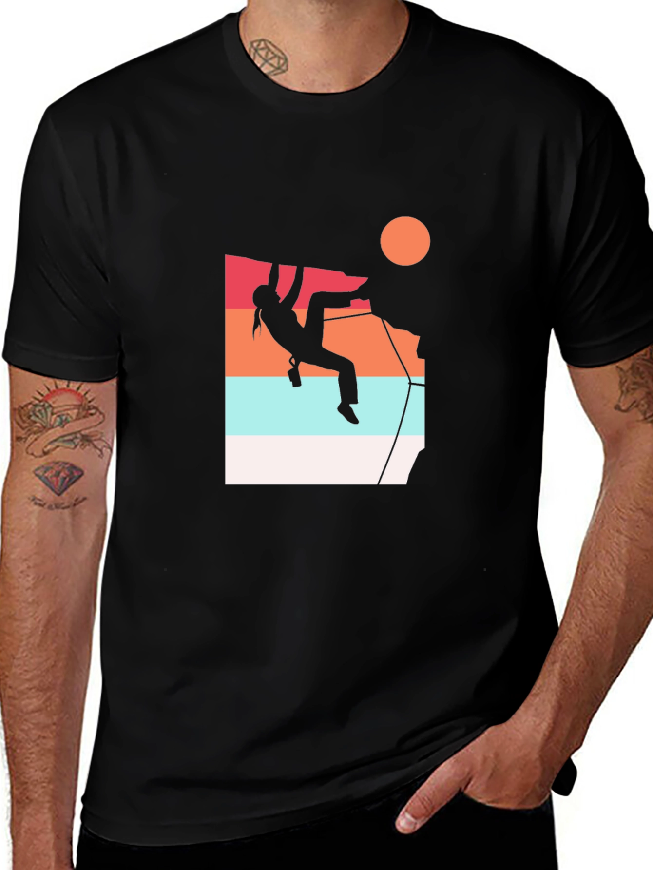 Variant 12 of Climbing Silhouette Graphic Tee - Black