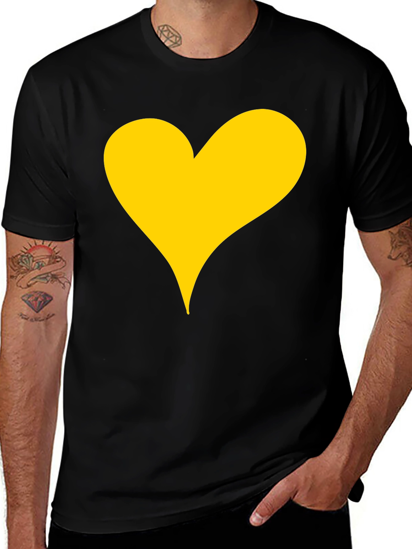Heart Graphic Tee - Black Unisex Cotton T-Shirt