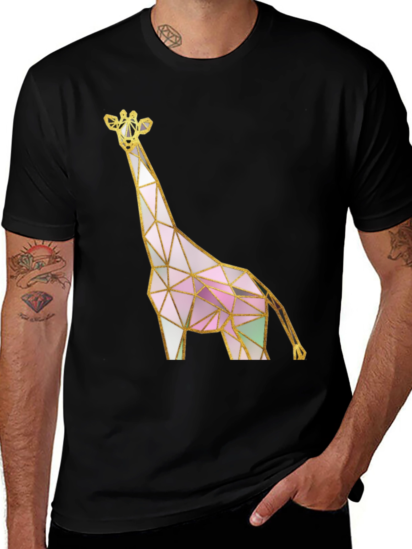 Variant 13 of Geometric Giraffe Graphic Tee - Modern Art Shirt