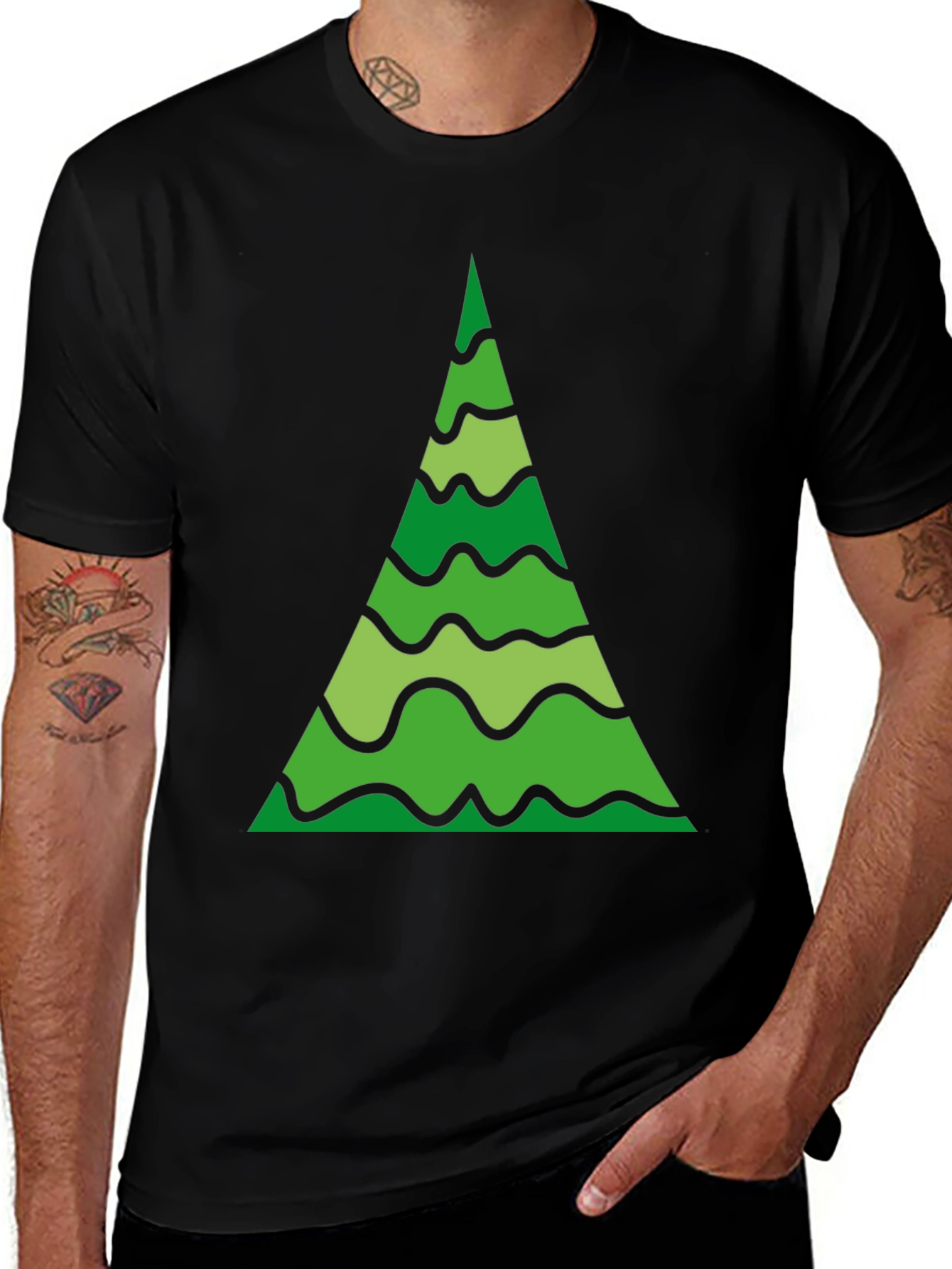 Green Tree Graphic Tee - Black Unisex T-Shirt