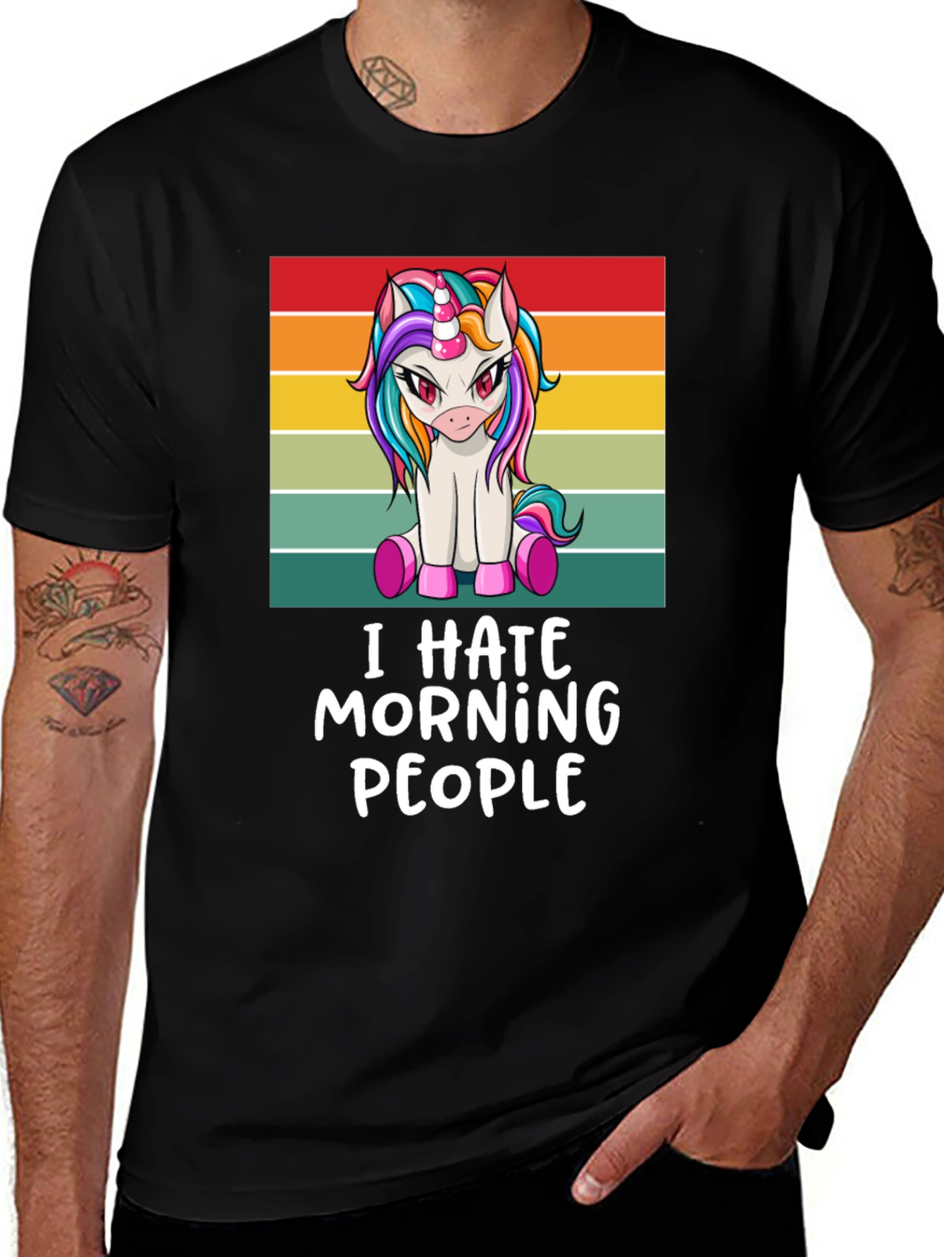 Variant 19 of I Hate Morning People Unicorn Graphic Tee
