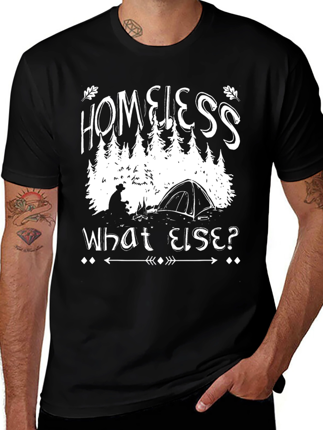 Variant 9 of Homeless What Else? Camping Graphic T-Shirt