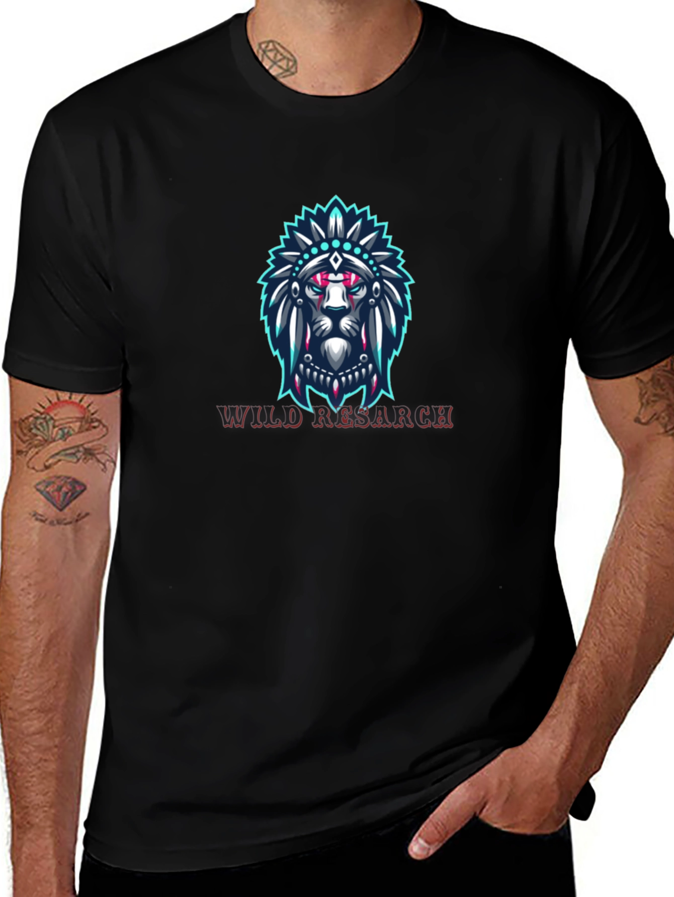 Variant 21 of Lion Headdress Graphic Tee - Wild Research