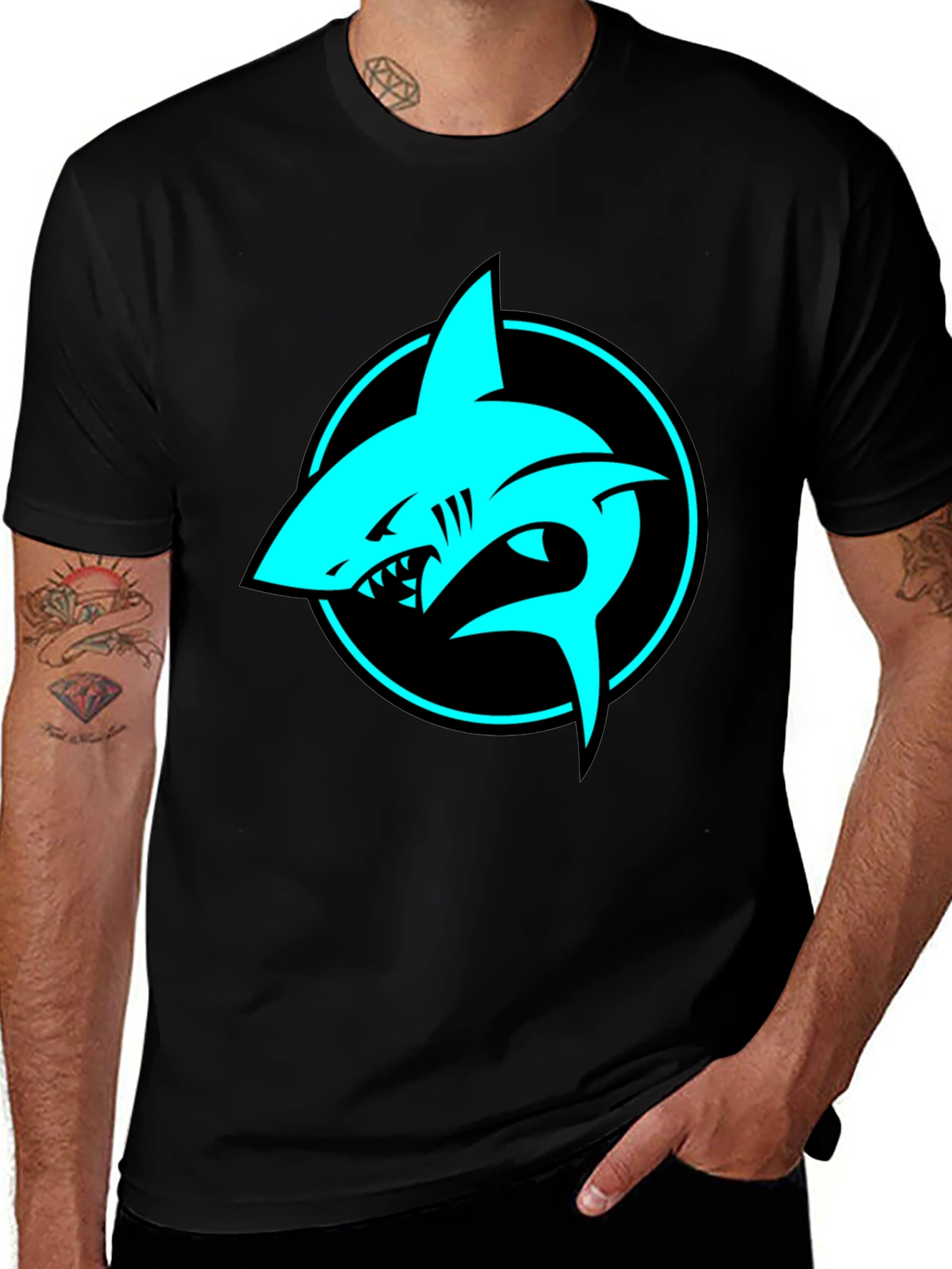 Shark Logo Black T-Shirt