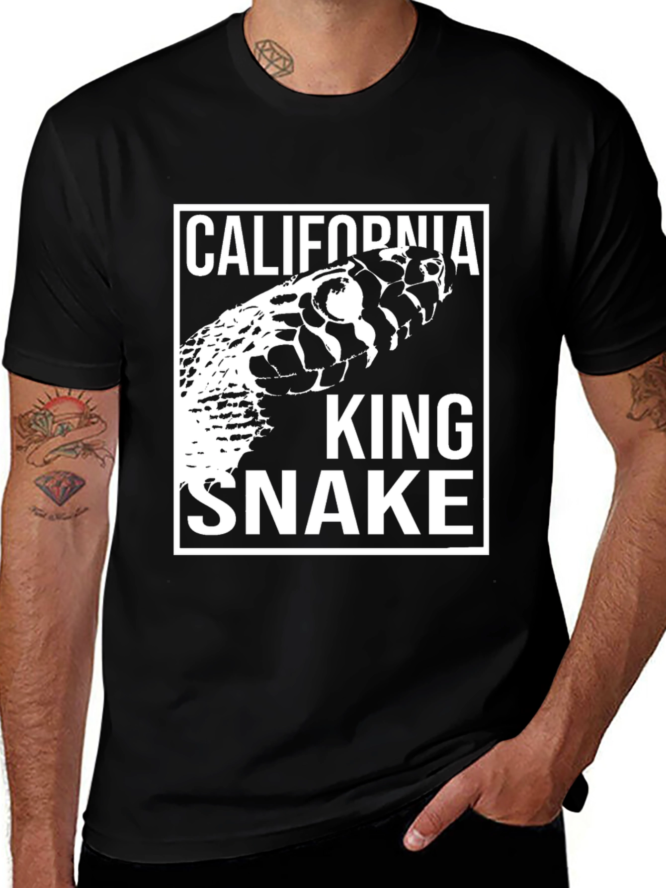 Variant 5 of California King Snake Black Graphic T-Shirt