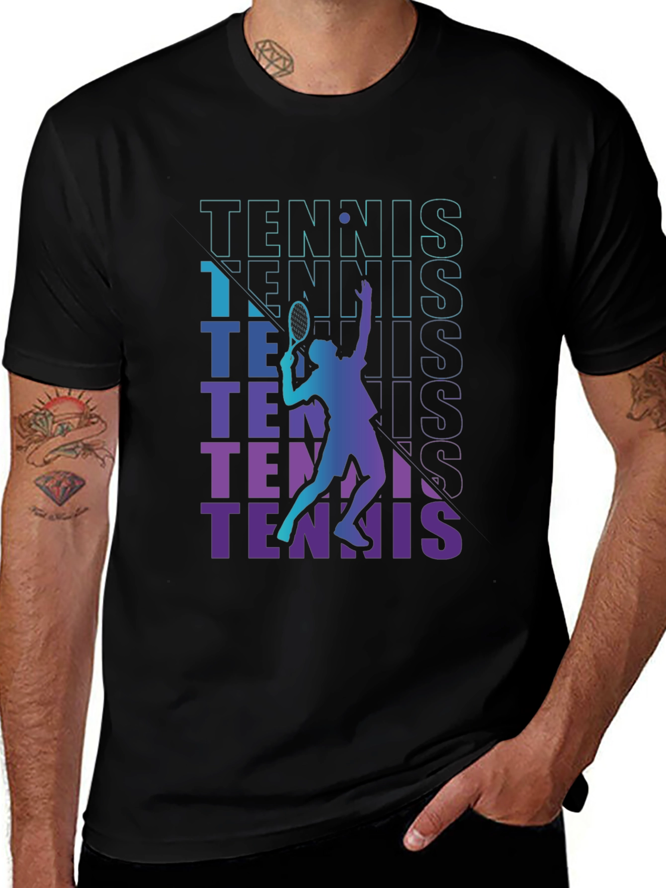 Variant 5 of Tennis Player Graphic T-Shirt