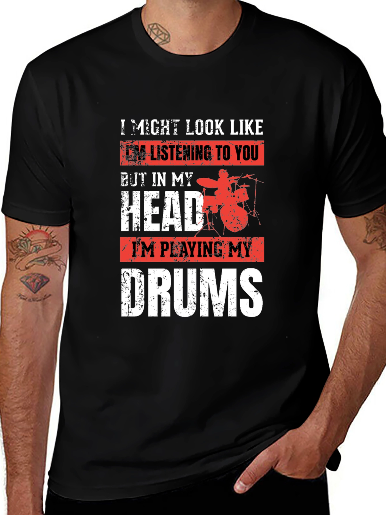 Variant 21 of Drummer T-Shirt - I'm Playing My Drums