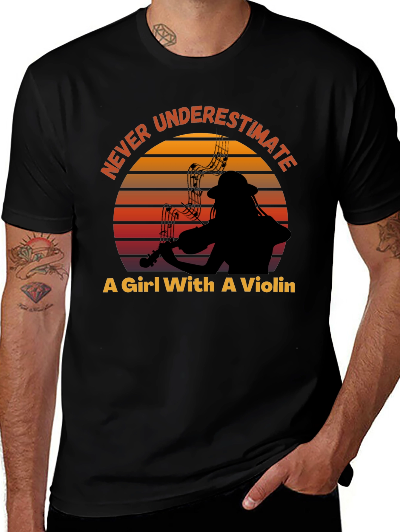 Variant 13 of Never Underestimate A Girl With A Violin T-Shirt