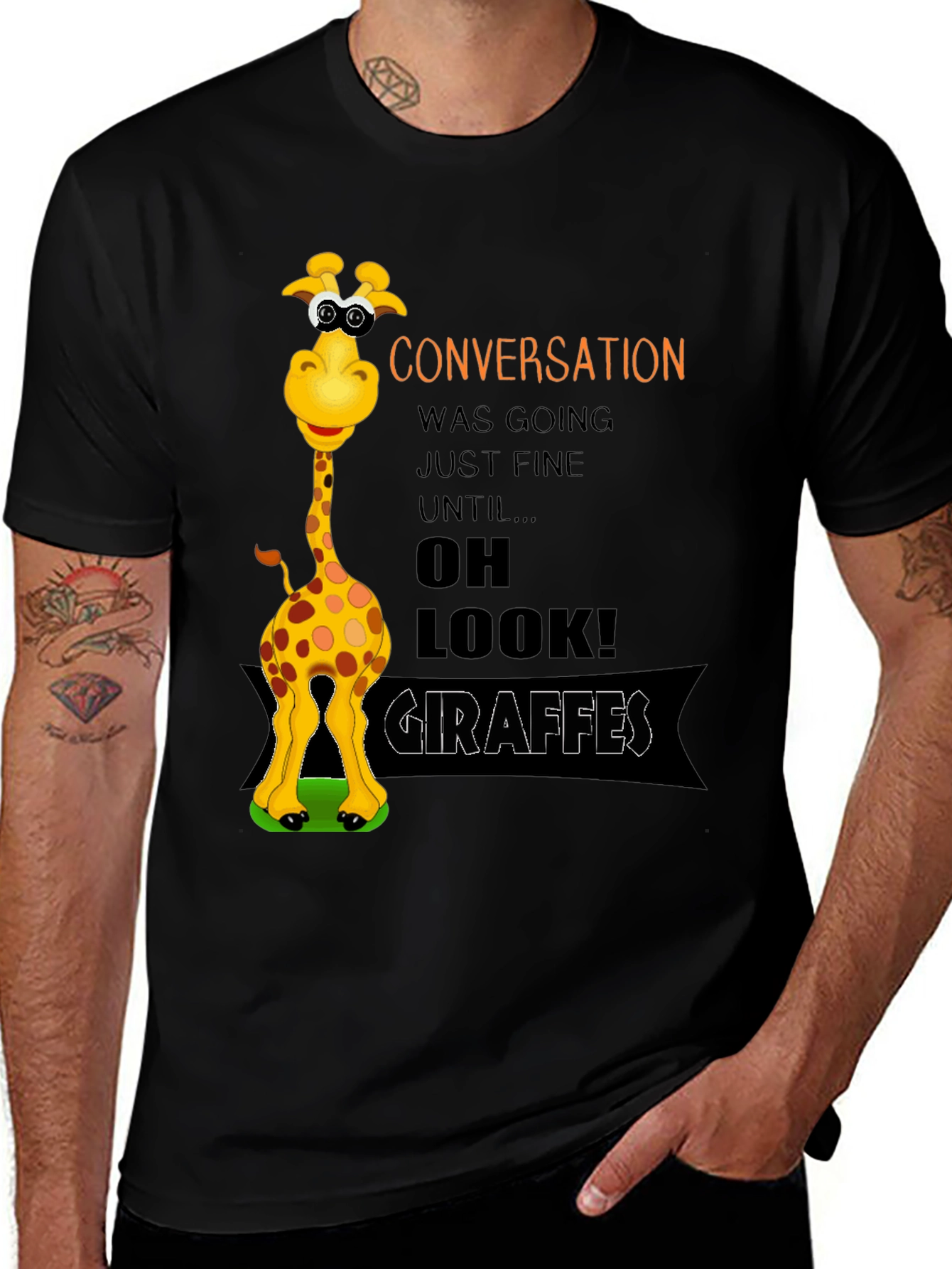 Variant 25 of Funny Giraffe Graphic T-Shirt - Conversation Starter