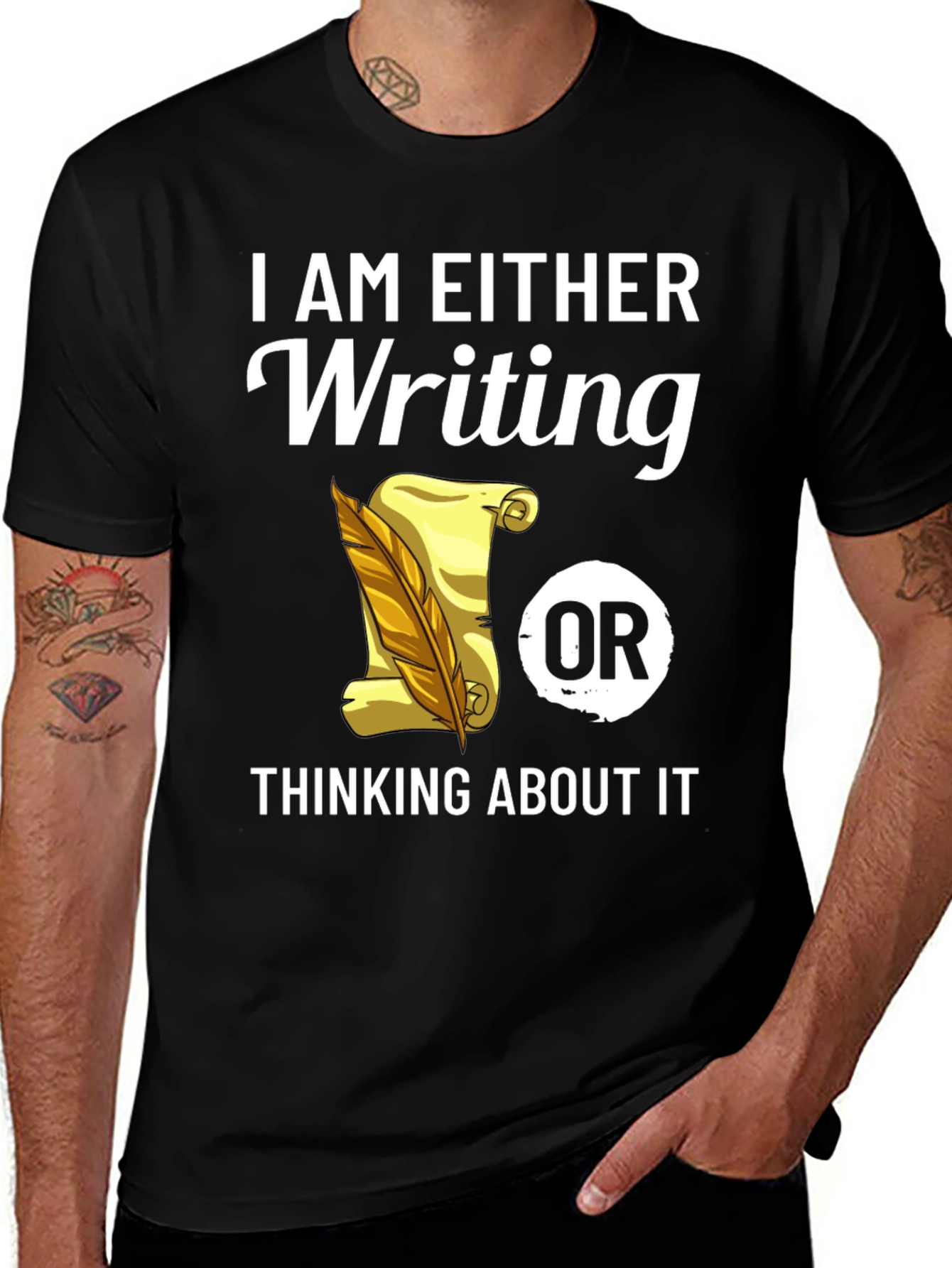 Writer's Tee: "Writing or Thinking About It"