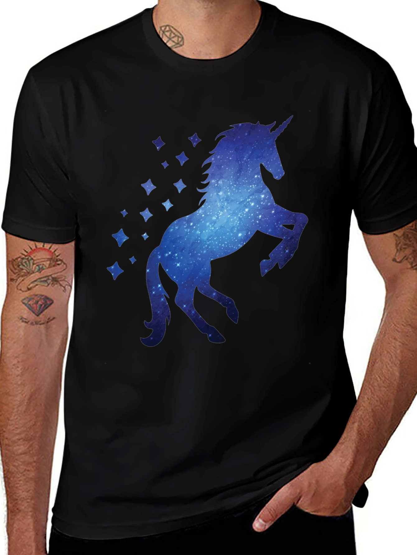 Galaxy Unicorn Black T-Shirt