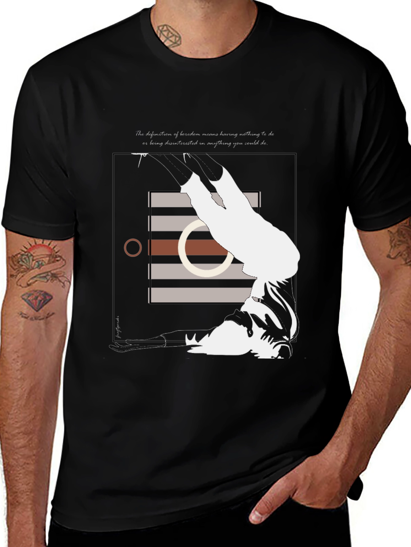 Variant 14 of Abstract Graphic Print Black T-Shirt