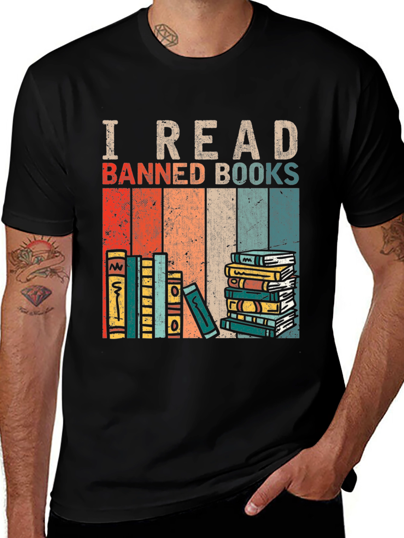 Variant 10 of I Read Banned Books Retro Graphic Tee