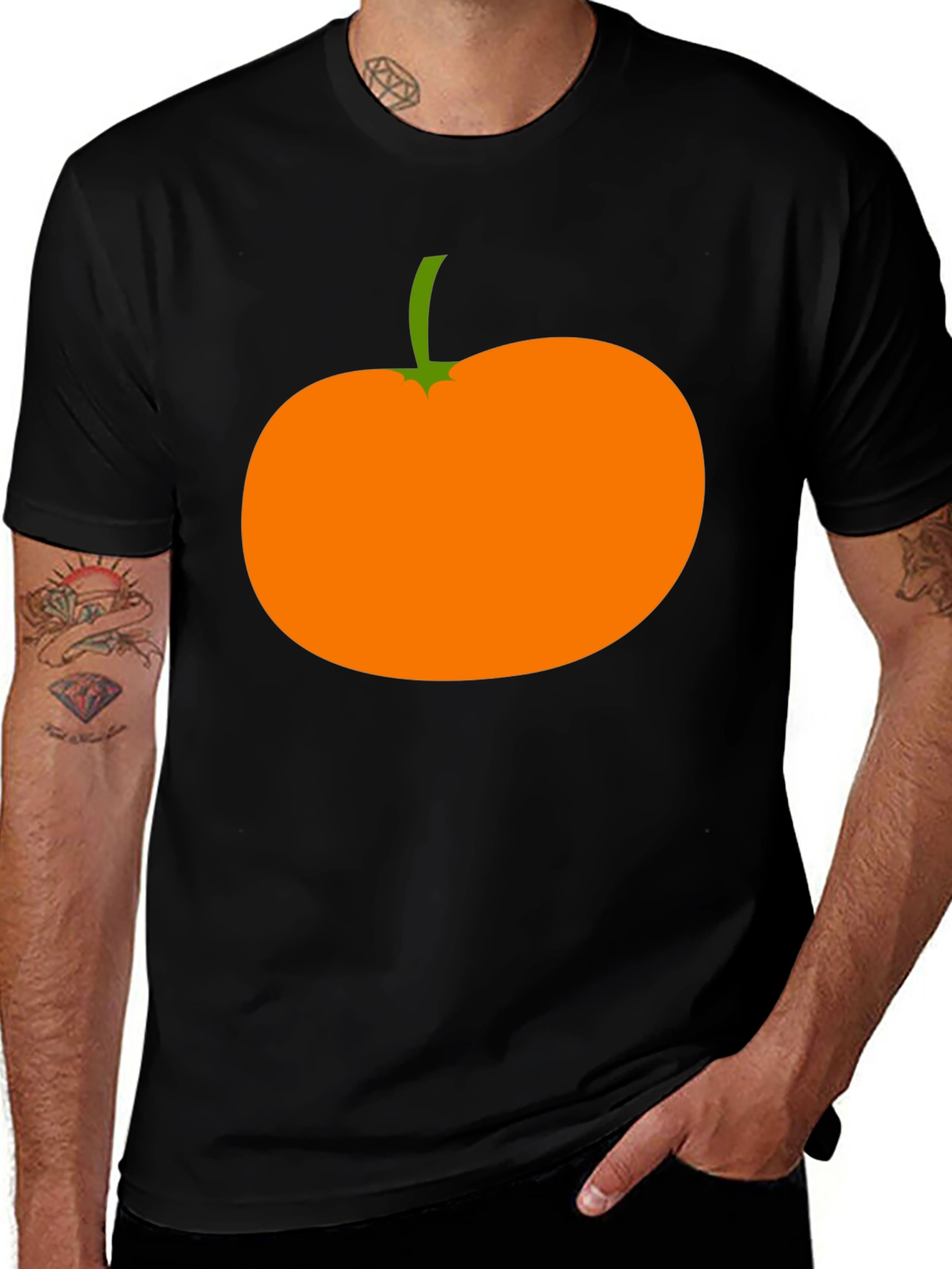 Variant 18 of Pumpkin Graphic Tee - Soft Black Cotton