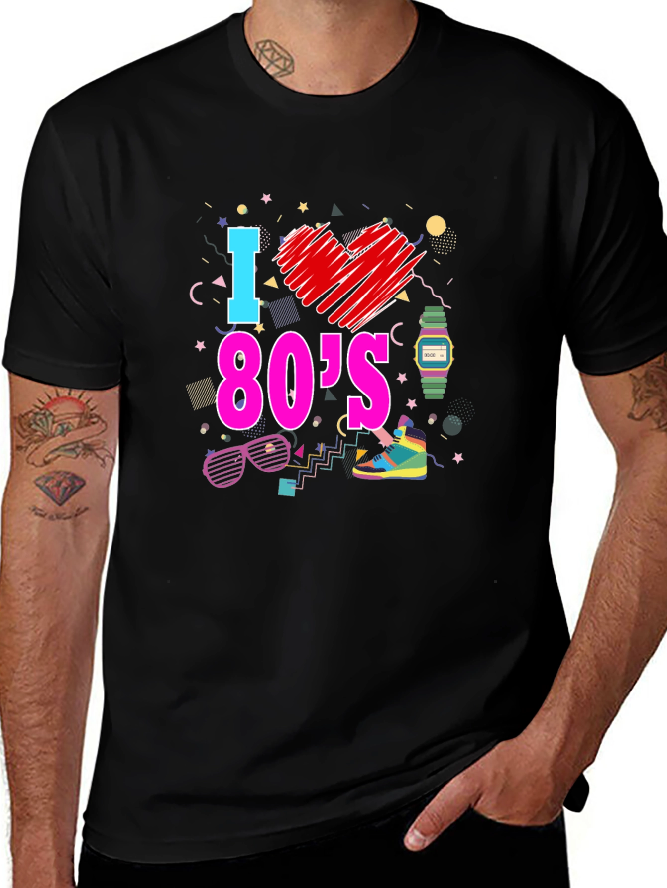 Variant 5 of I Love the 80's Graphic T-Shirt Retro Design