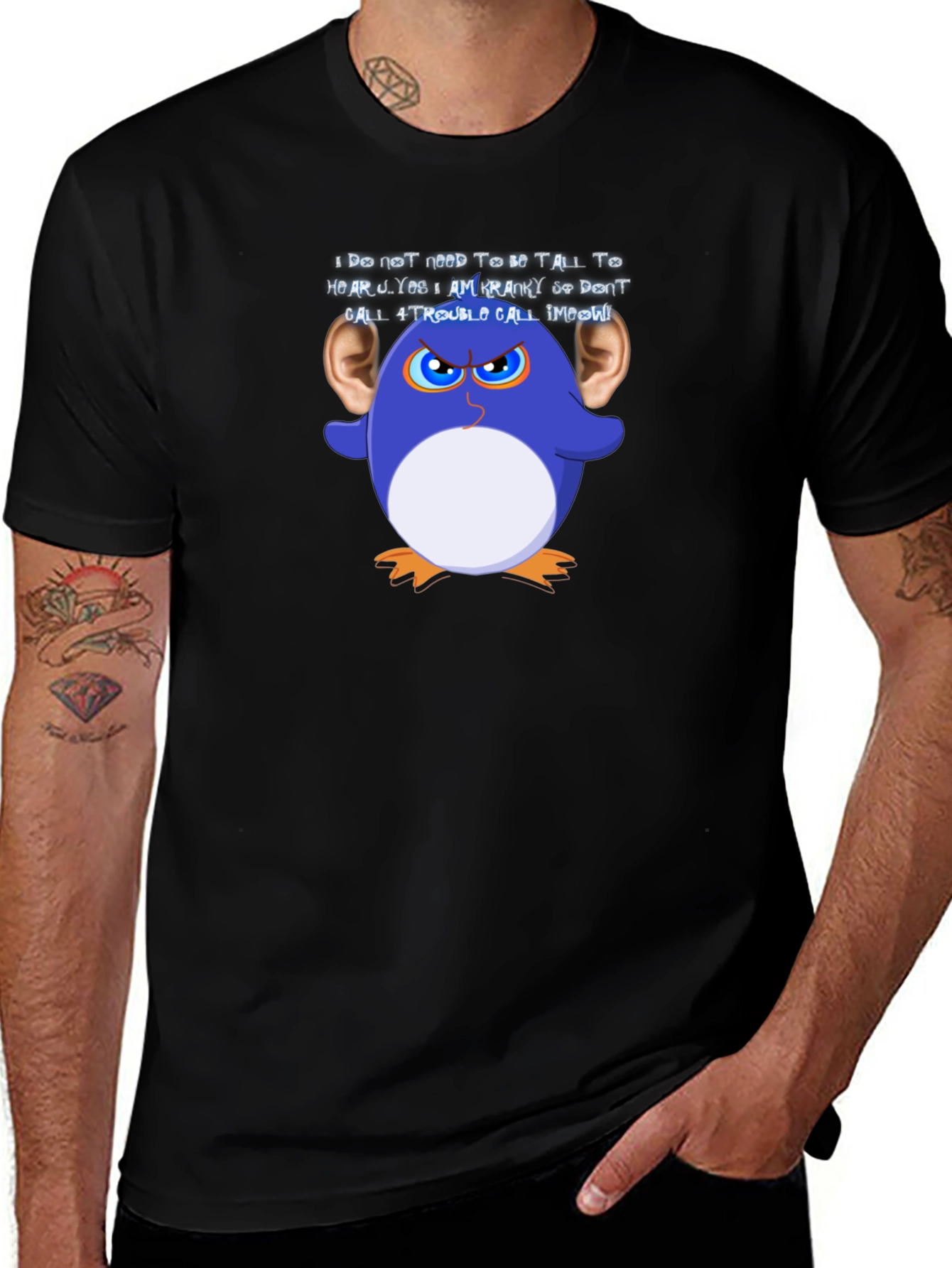 Variant 26 of Funny Graphic T-Shirt: Cranky Cartoon Penguin