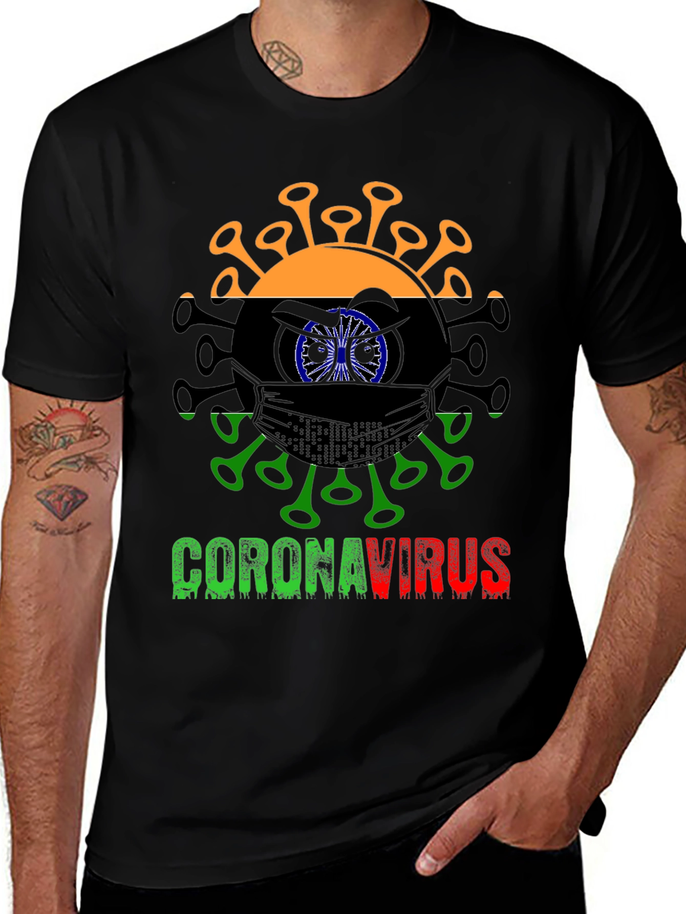 Variant 29 of Coronavirus India Flag T-Shirt