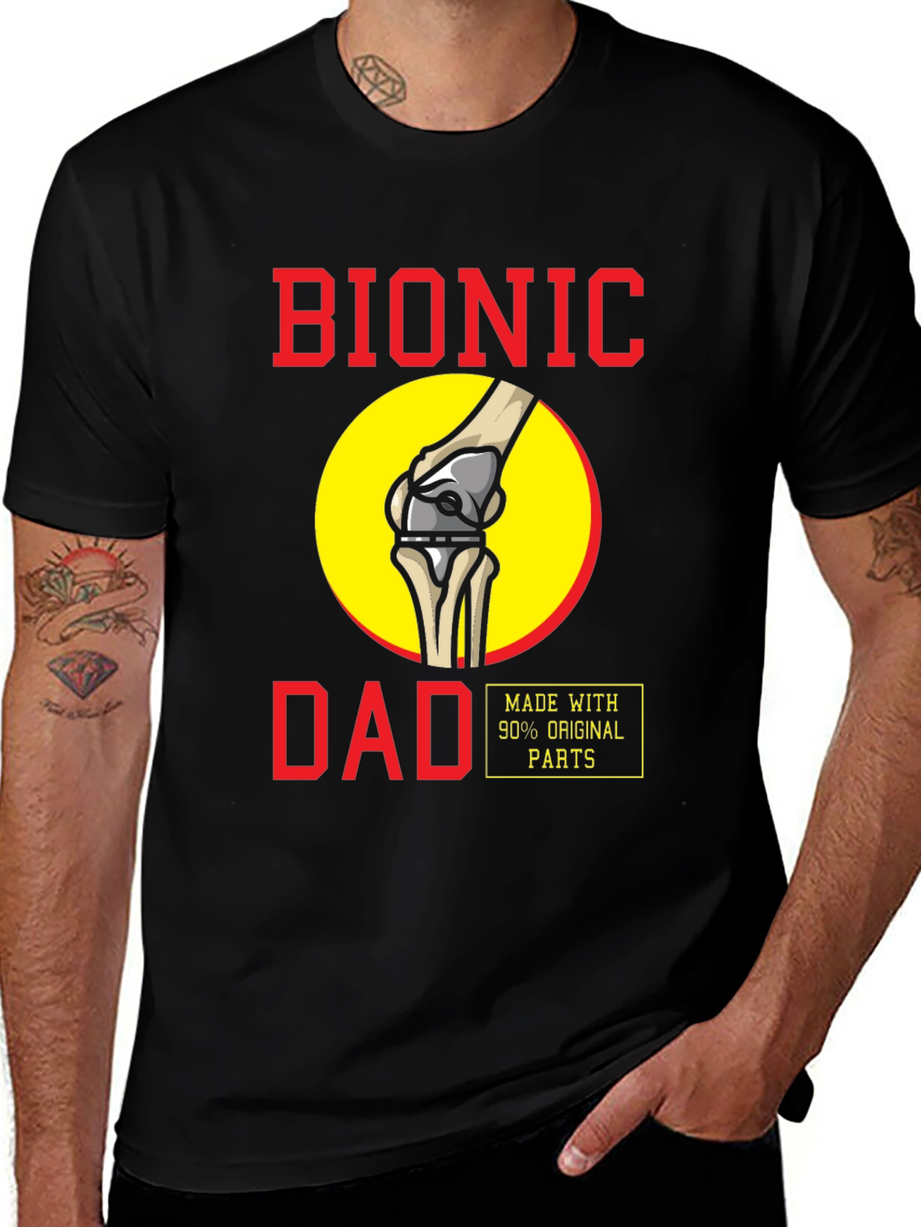 Variant 6 of Bionic Dad T-Shirt - Funny Knee Replacement Tee