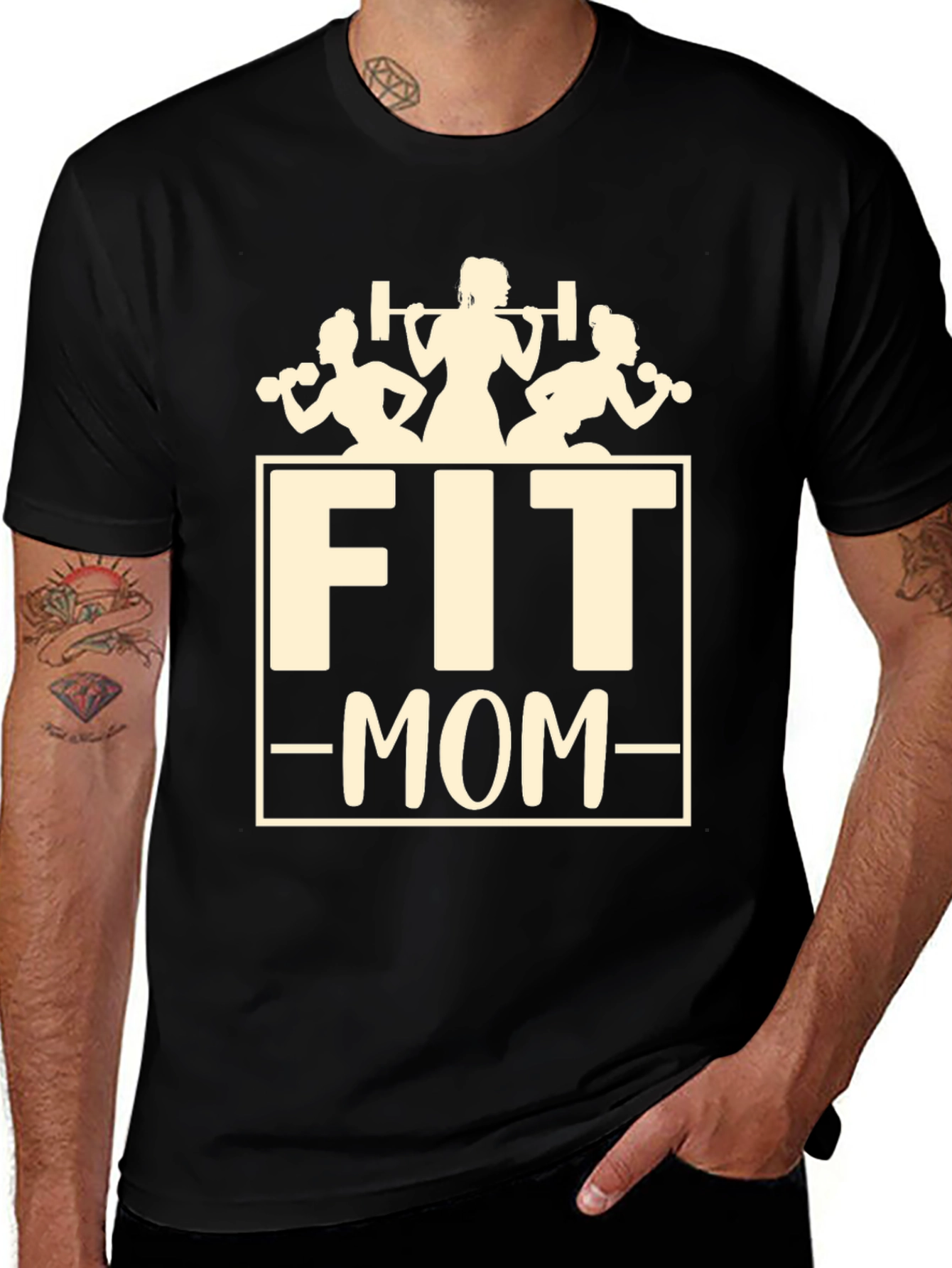 Variant 7 of Fit Mom Graphic T-Shirt - Workout Fitness Apparel