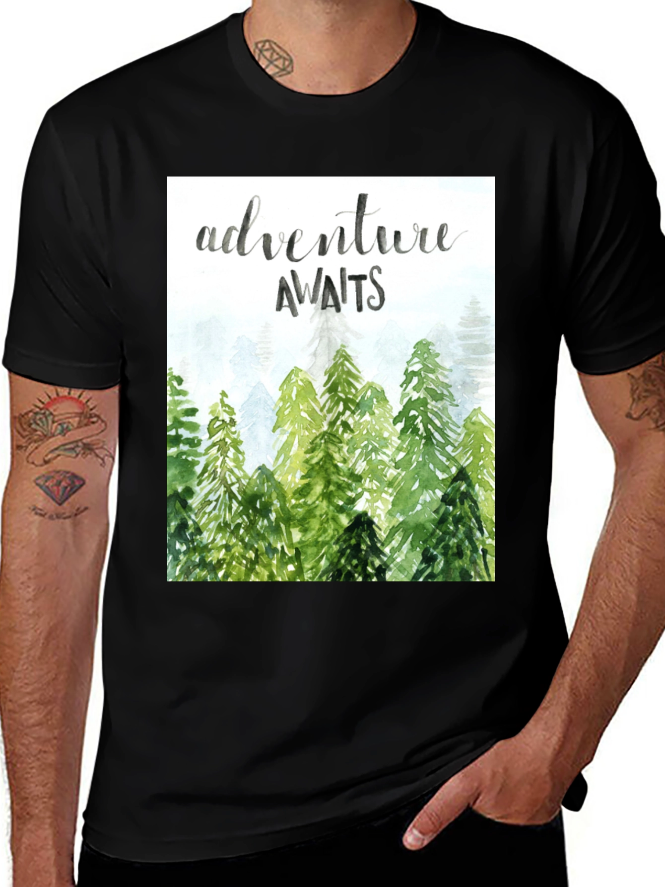 Variant 5 of Adventure Awaits Graphic Tee - Nature Inspired Design
