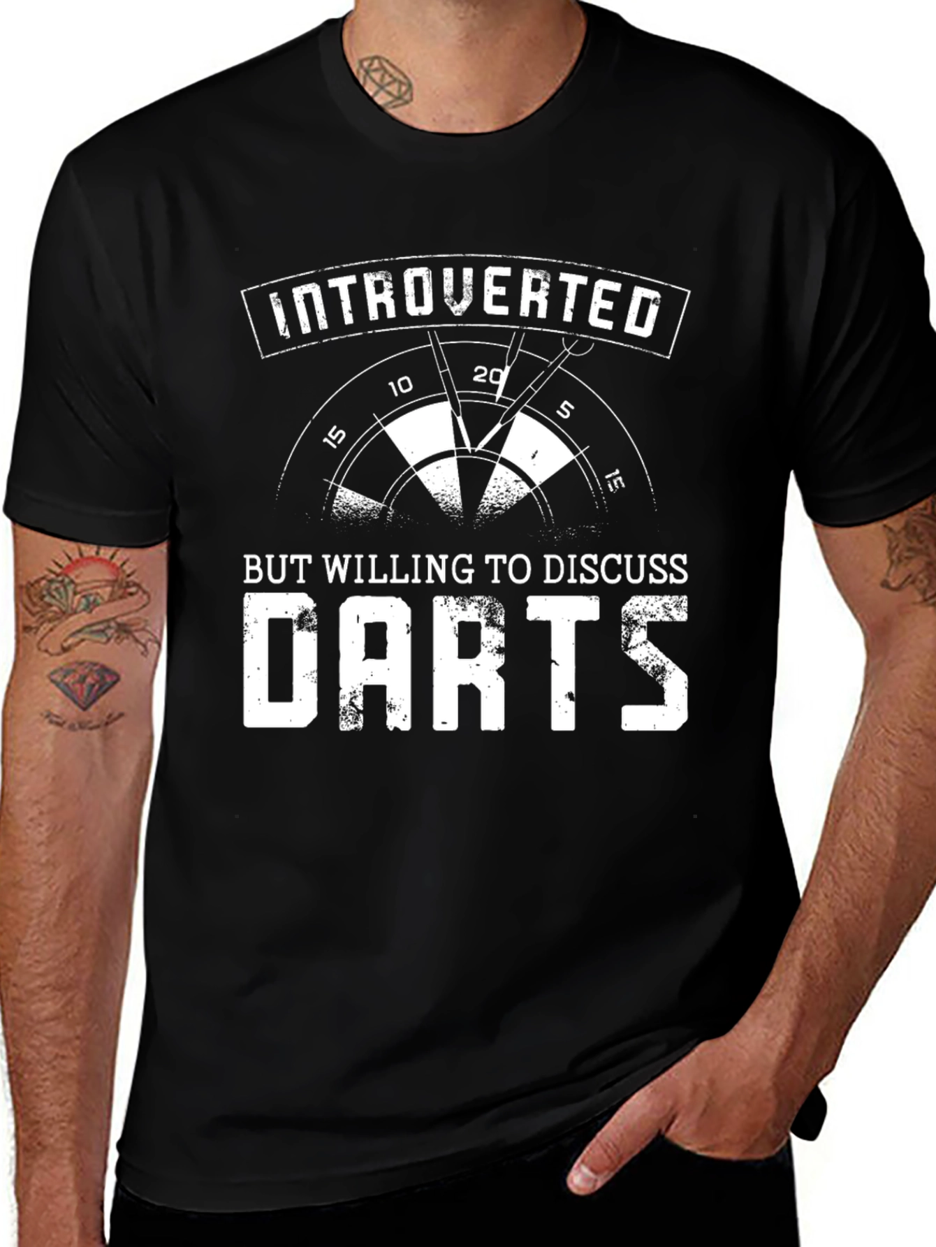 Variant 24 of Introverted Darts T-Shirt Funny Dart Player Tee