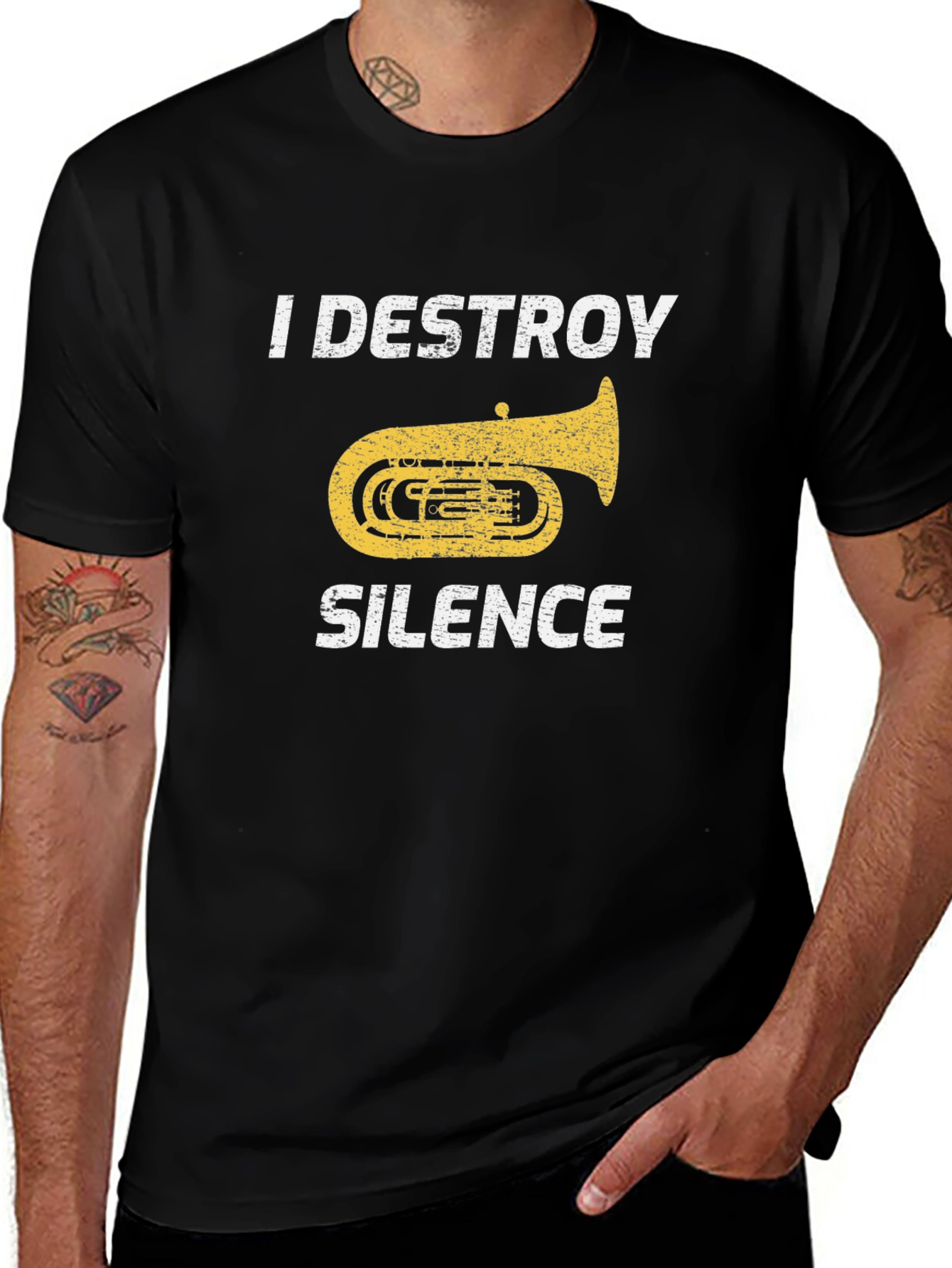 I Destroy Silence Tuba Graphic Tee