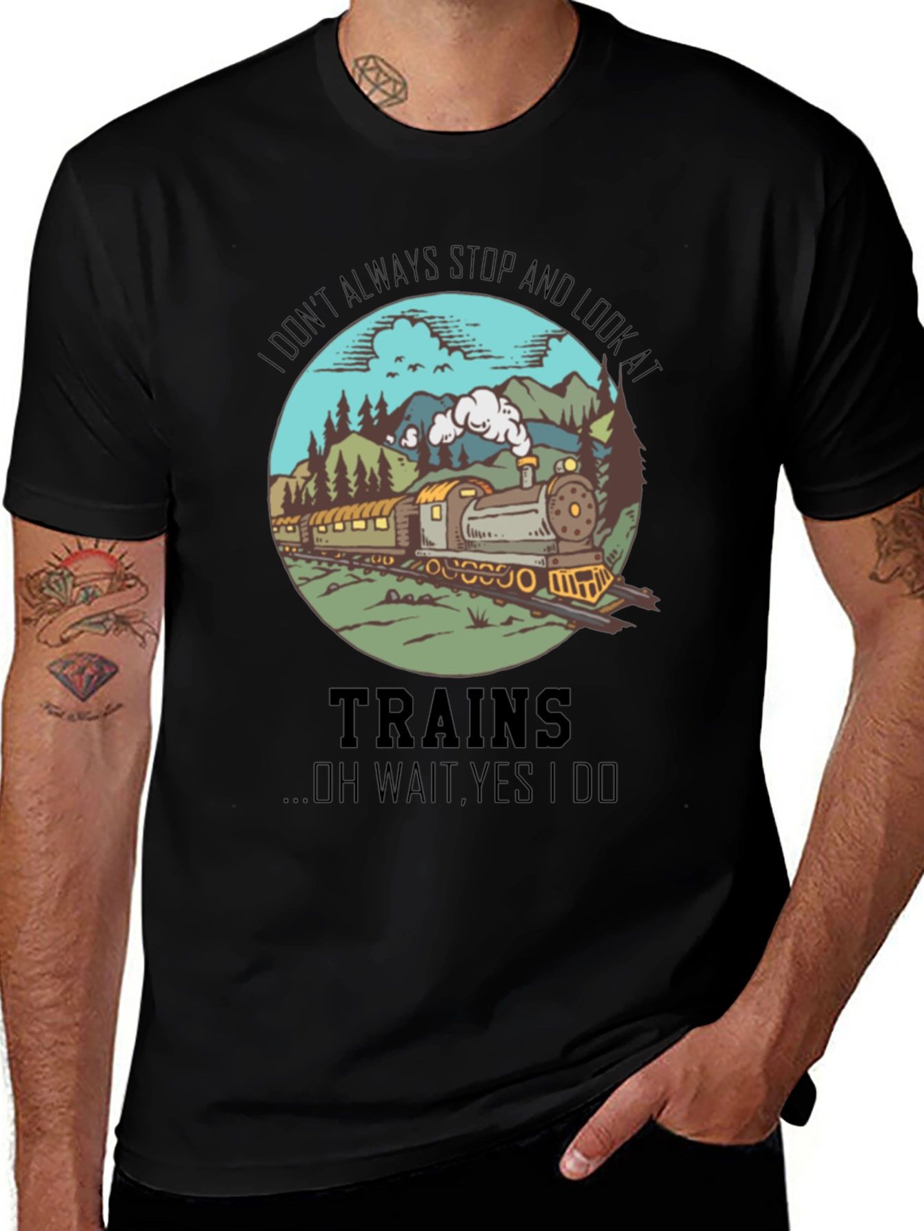 Variant 19 of Train Lover T-Shirt - Always Look at Trains