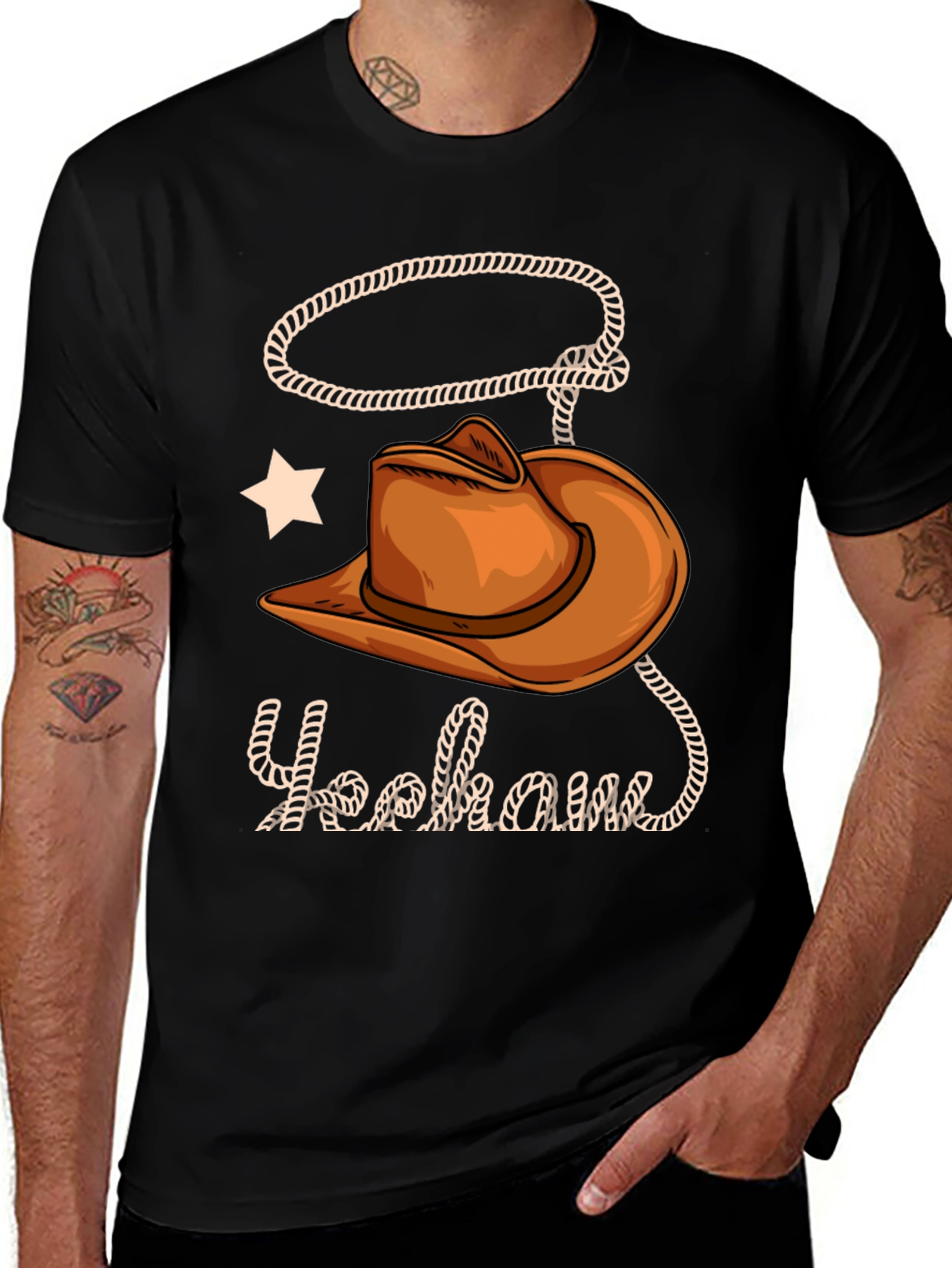Variant 28 of Yeehaw Cowboy Hat Graphic T-Shirt