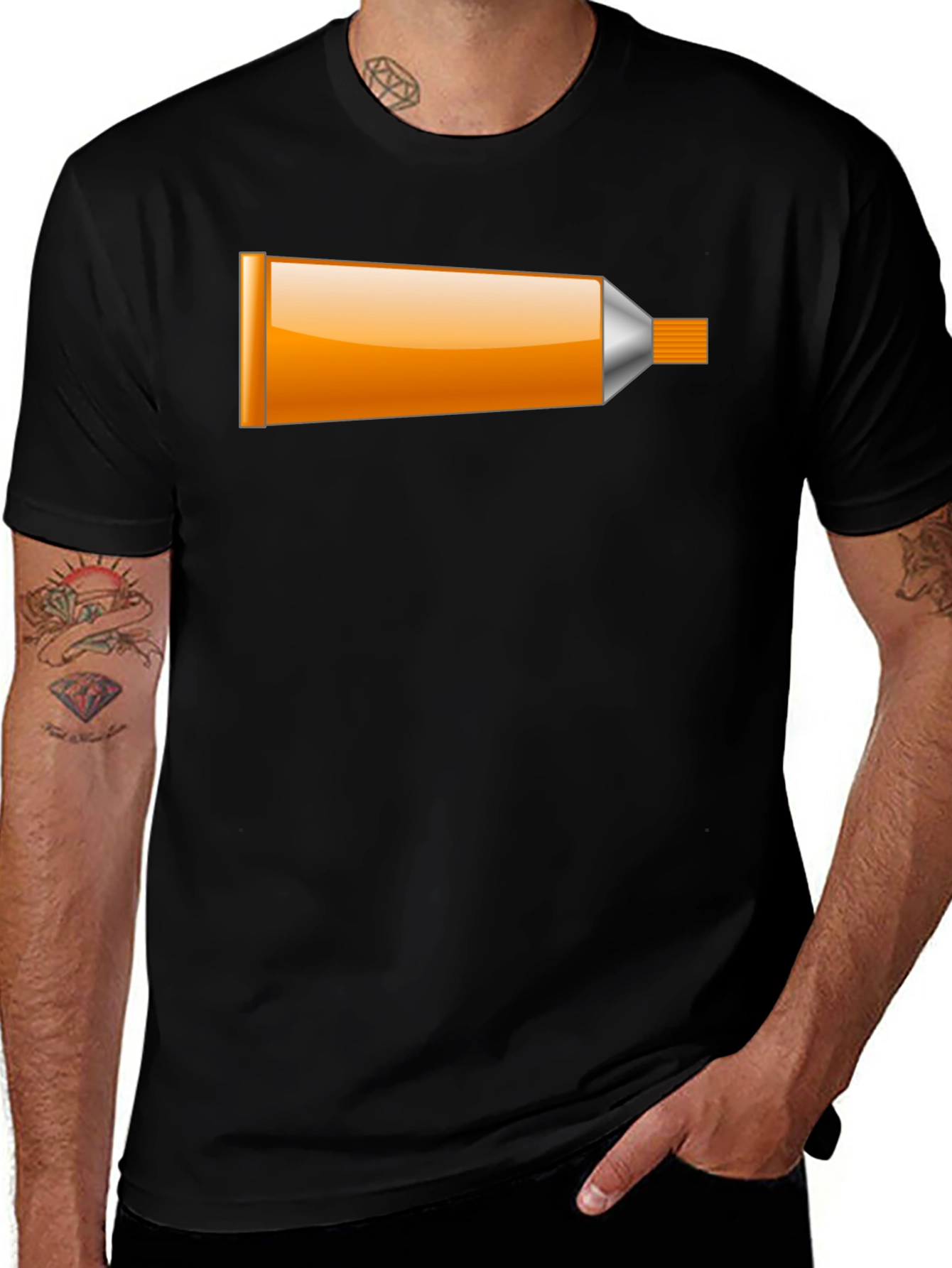 Variant 21 of Tube Graphic Tee - Novelty Black T-Shirt