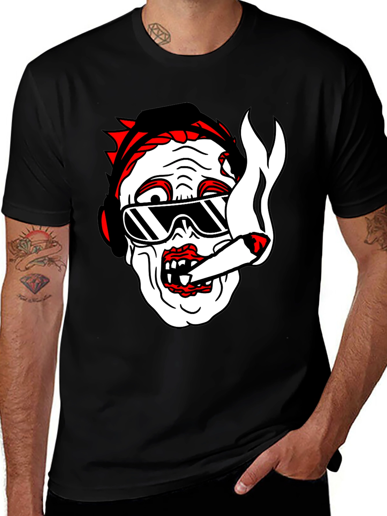 Variant 27 of Cool Zombie Graphic T-Shirt - Black Cotton Tee