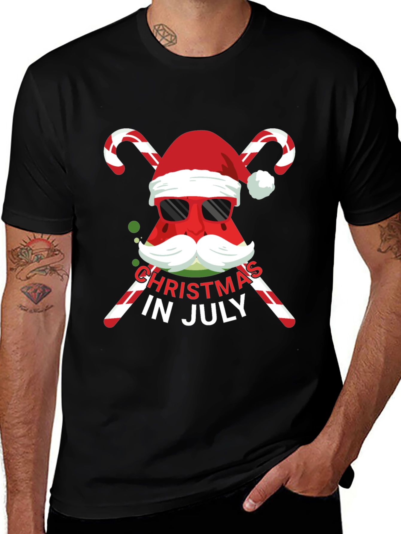 Variant 30 of Christmas in July Watermelon Santa T-Shirt