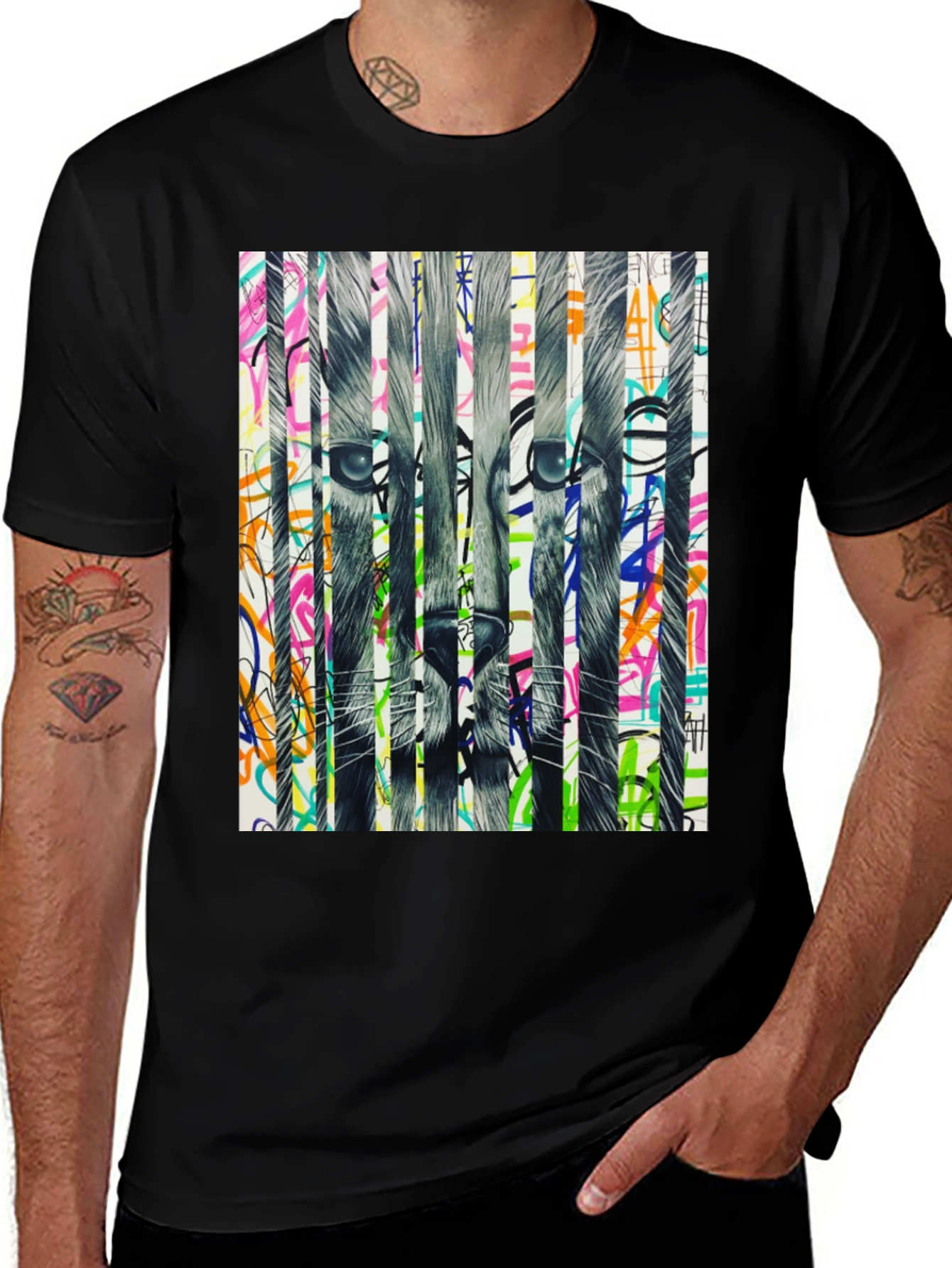 Variant 13 of Abstract Lion Graphic Tee - Modern Style