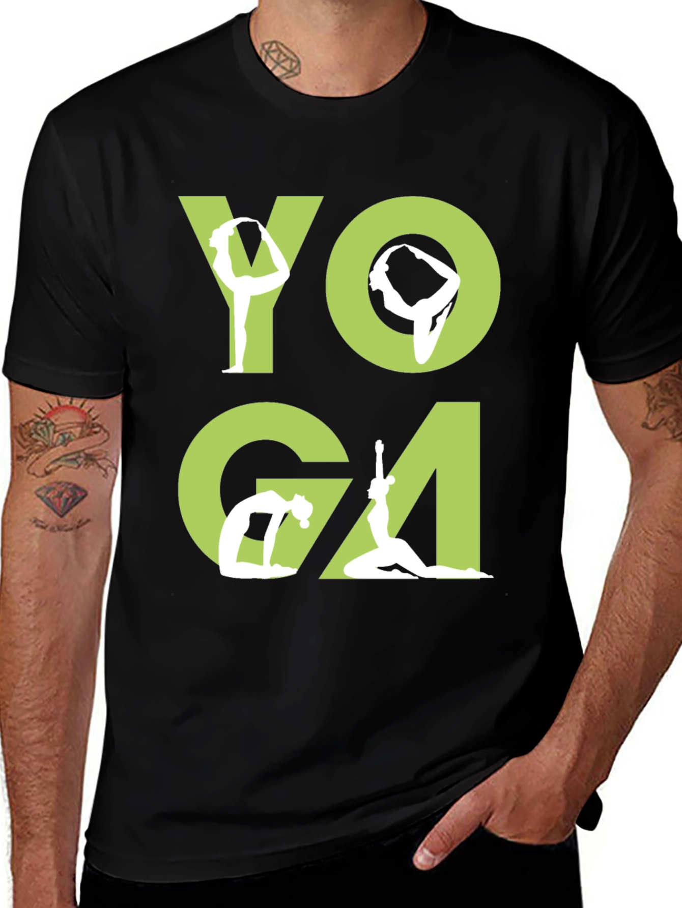 Variant 8 of Yoga Graphic Tee | Asana Poses Black T-Shirt