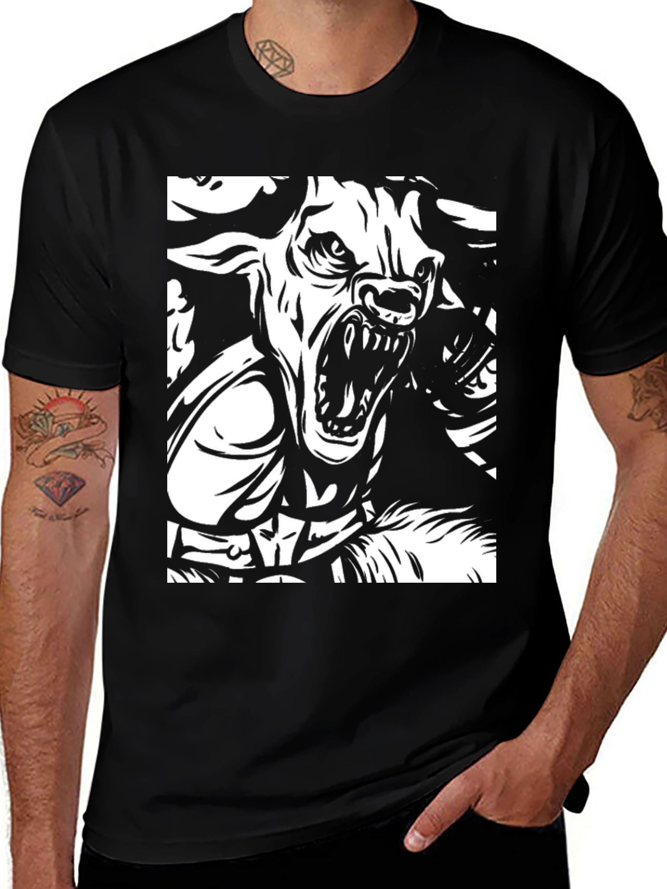 Variant 16 of Minotaur Graphic Tee - Black