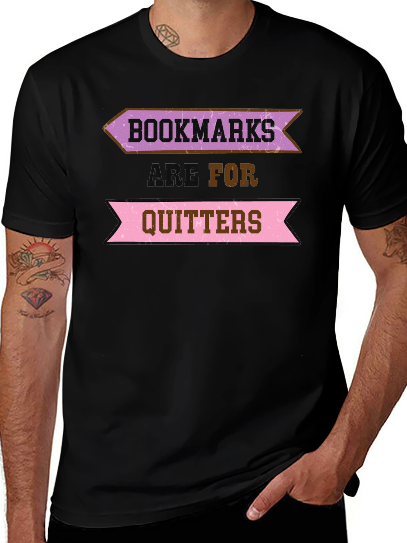 Variant 14 of Bookmarks Are For Quitters Funny Graphic Tee