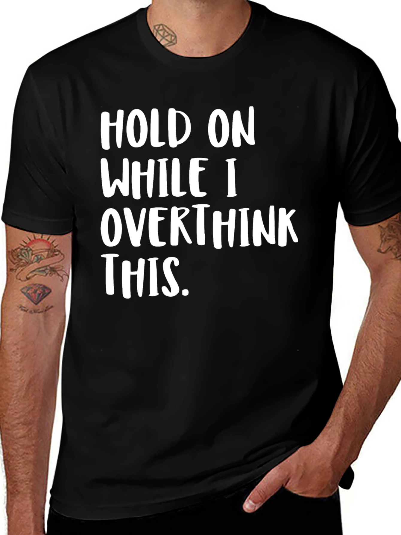 Variant 13 of Overthink This Black T-Shirt Funny Sarcastic Tee