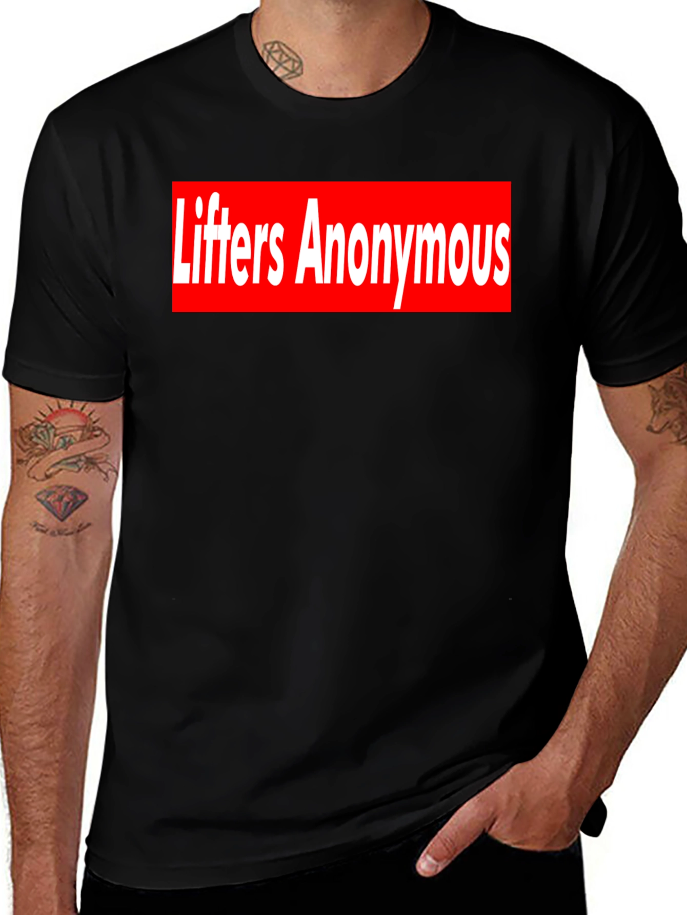 Variant 27 of Lifters Anonymous T-Shirt - Red/White Logo