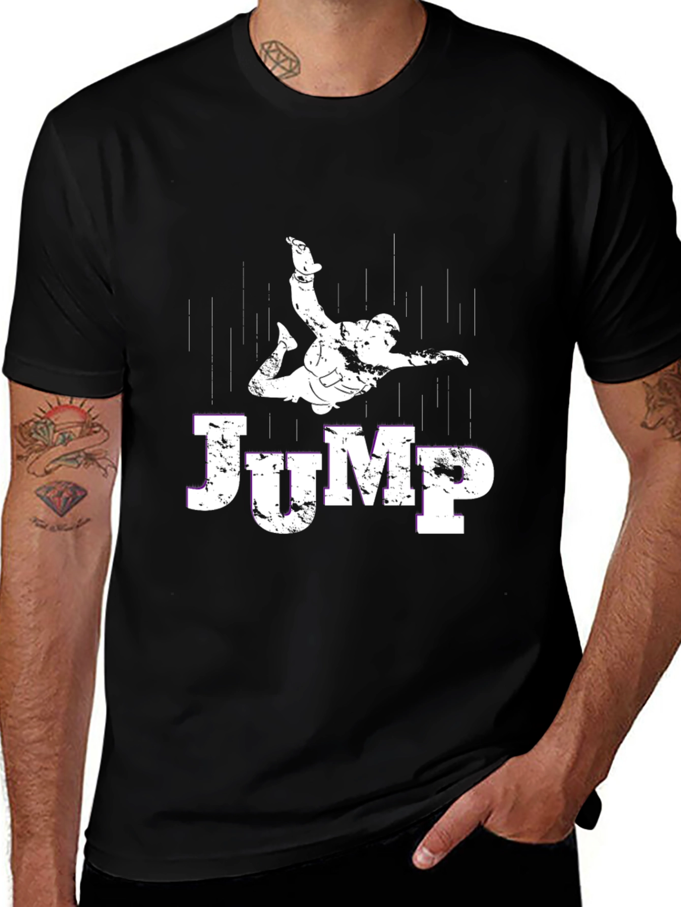Variant 22 of Skydiving Jump T-Shirt - Black Cotton Tee