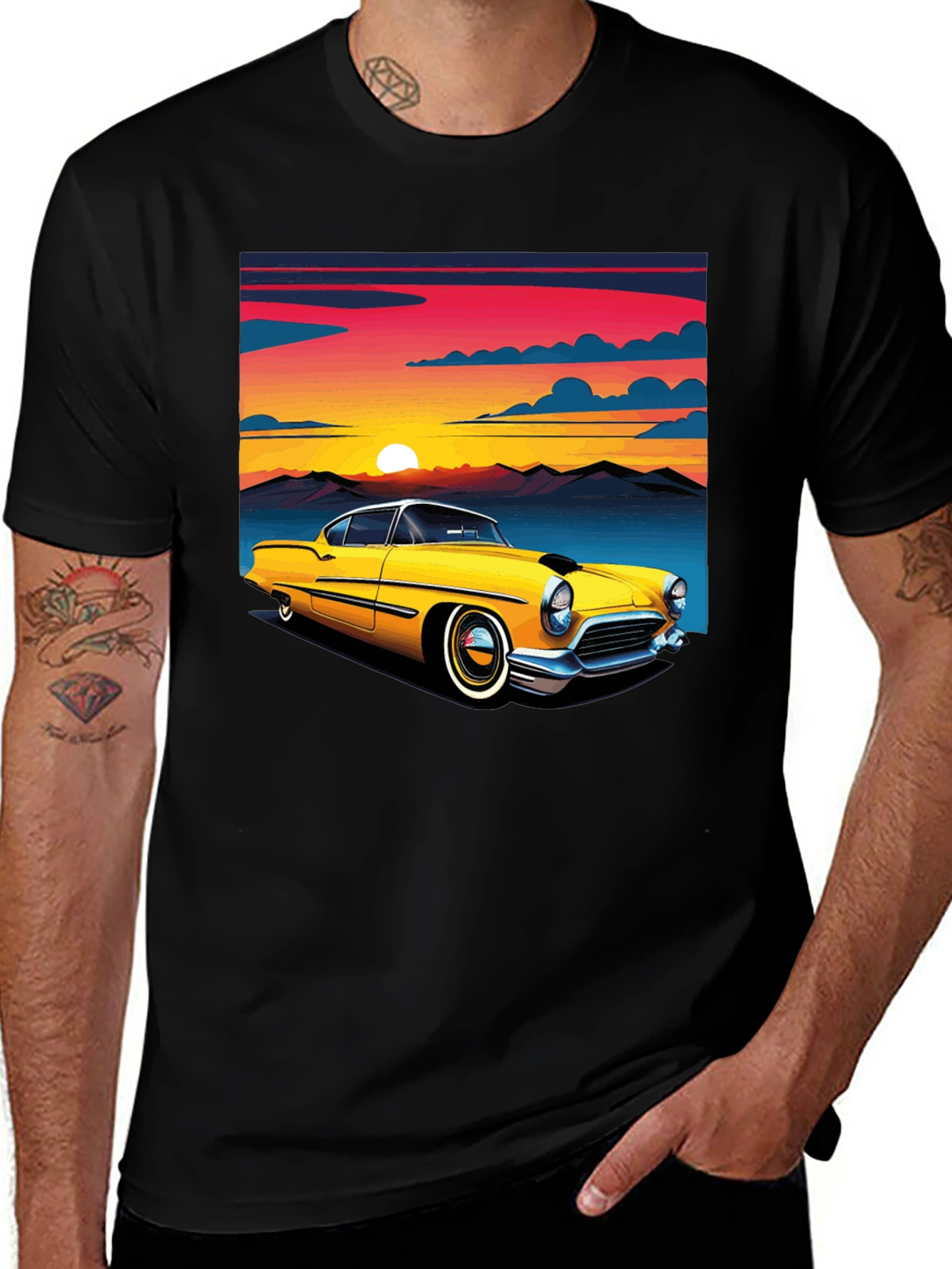 Variant 5 of Retro Car Graphic Tee - Classic Cool