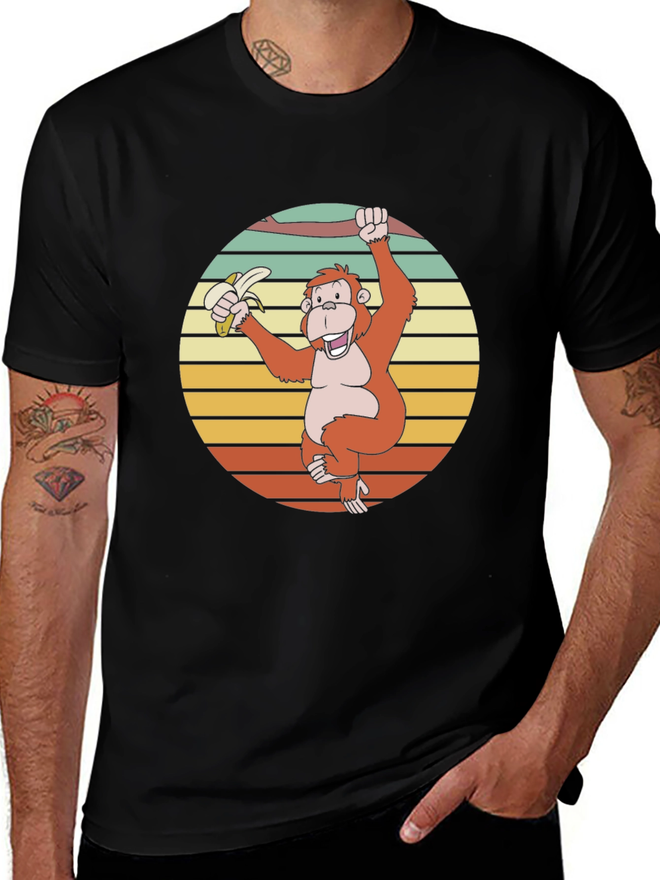 Variant 11 of Retro Monkey Banana Graphic T-Shirt