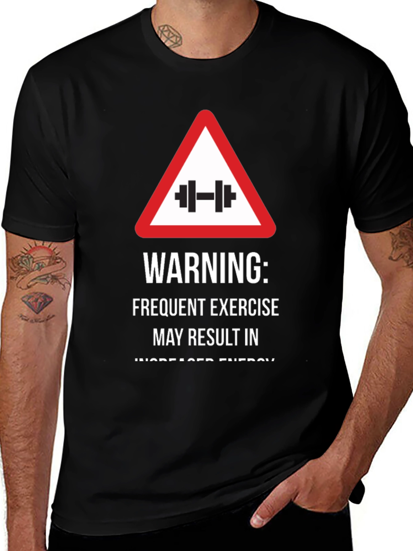 Variant 19 of Warning: Exercise T-Shirt - Increased Energy