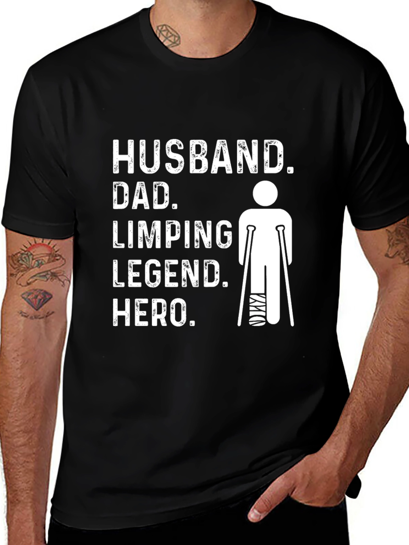 Variant 29 of Husband Dad Limping Legend Hero T-Shirt