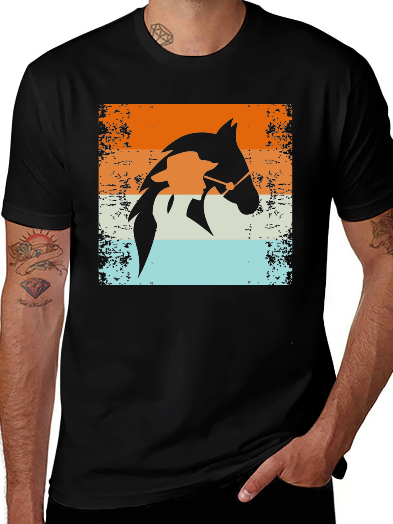 Variant 19 of Retro Horse Rider T-Shirt - Equestrian Style