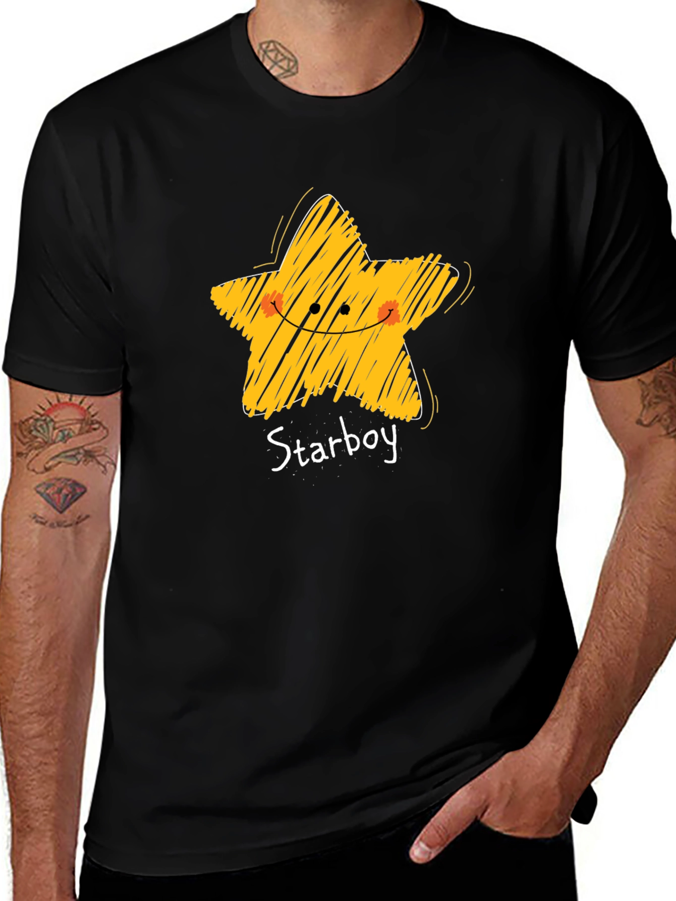 Variant 11 of Starboy Graphic Tee - Casual Black T-Shirt