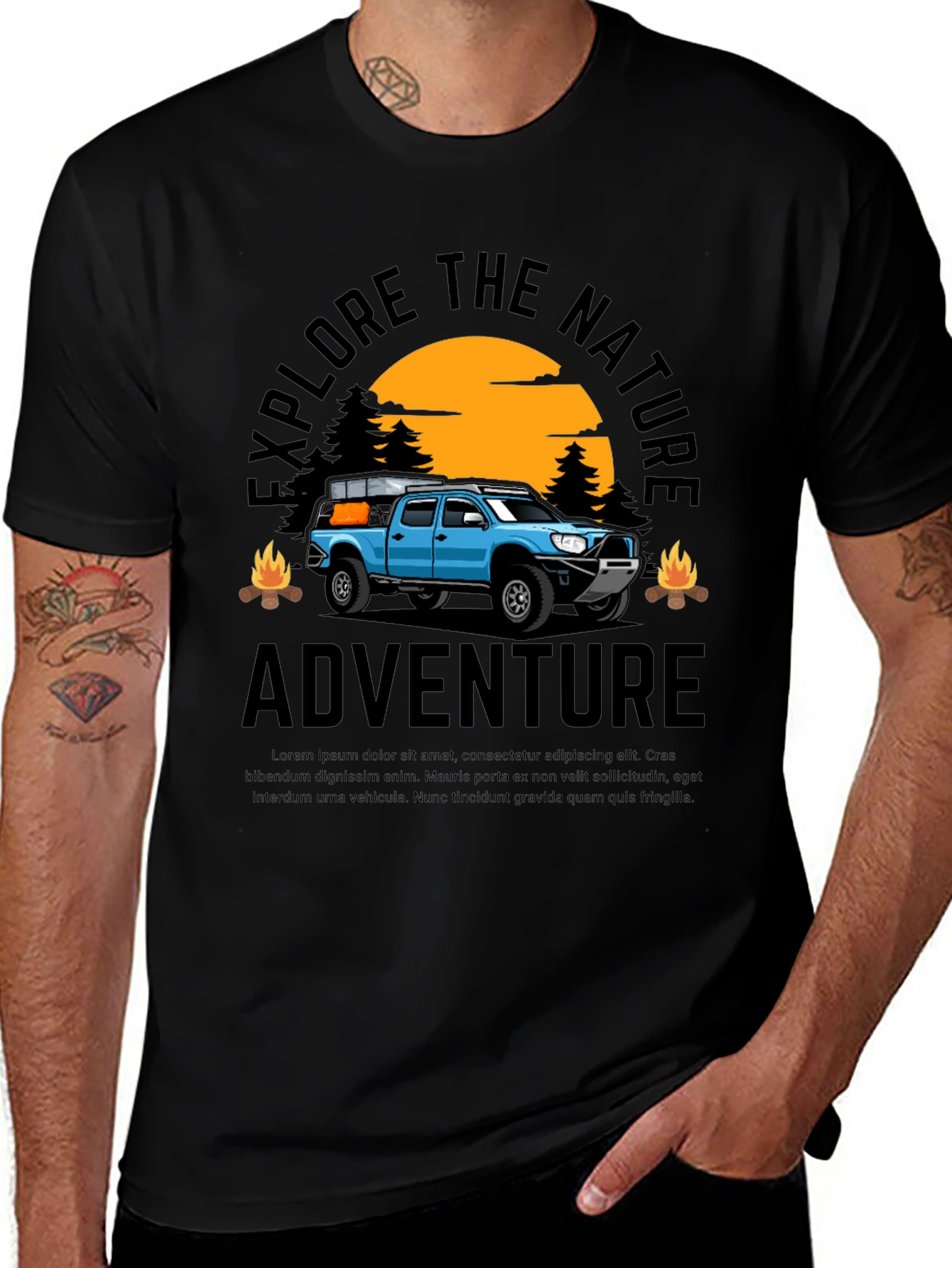 Variant 26 of Explore Nature Adventure Graphic Tee - Black