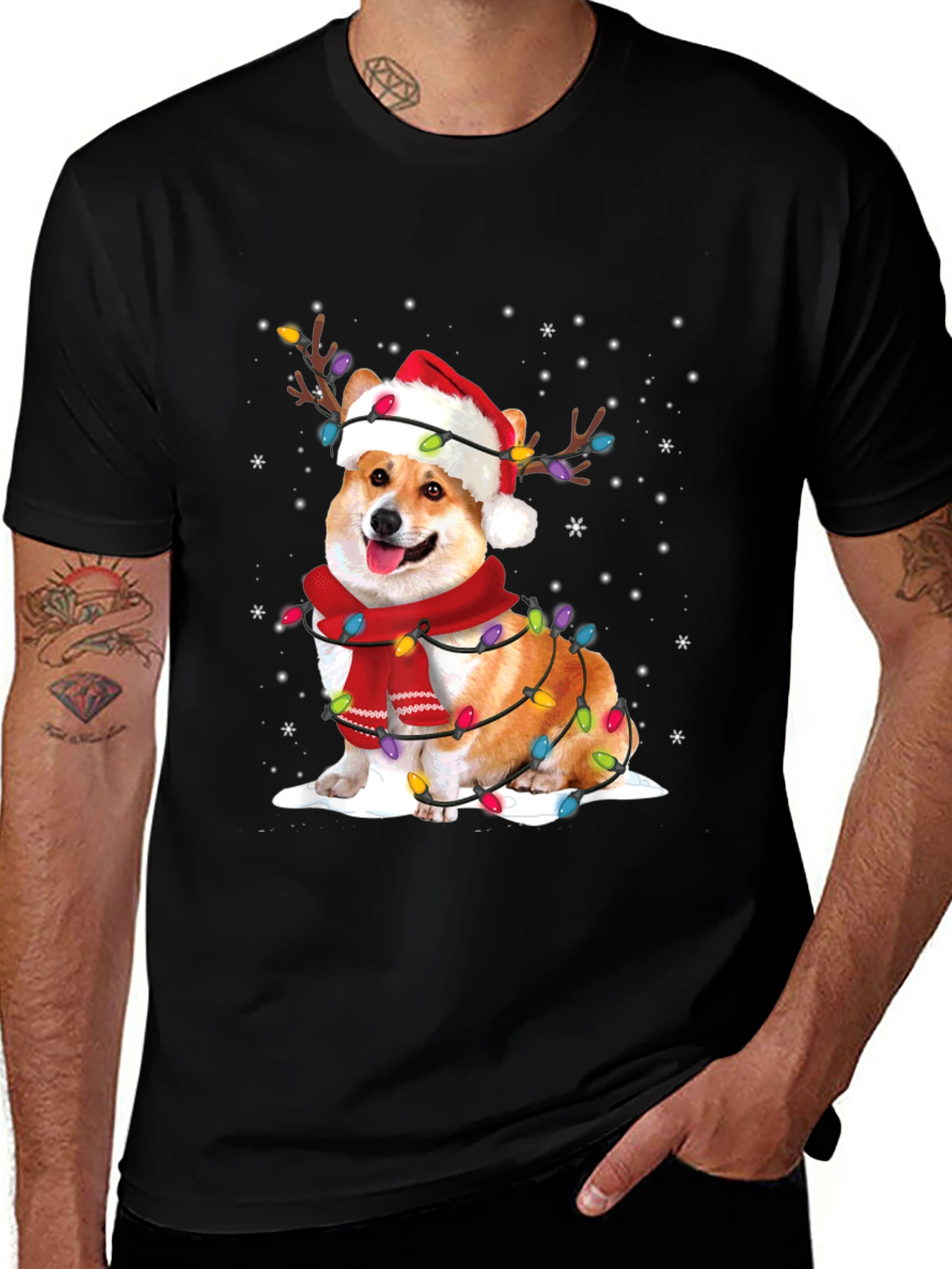 Festive Corgi Christmas T-Shirt