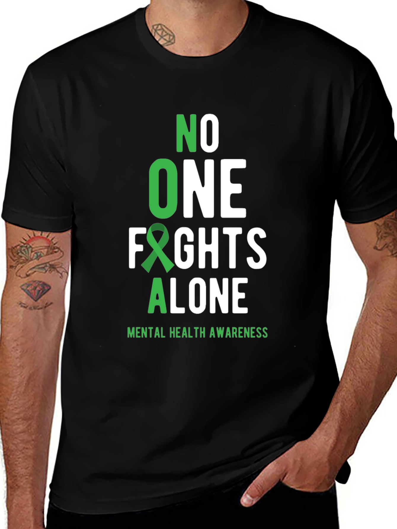 No One Fights Alone Mental Health Awareness T-Shirt