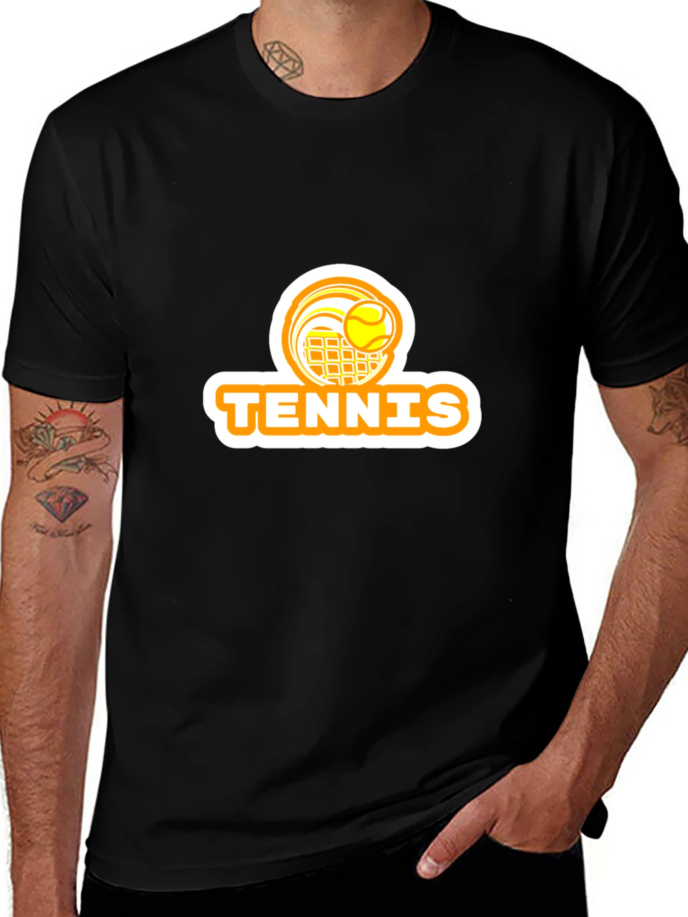 Variant 7 of Tennis Graphic T-Shirt - Black