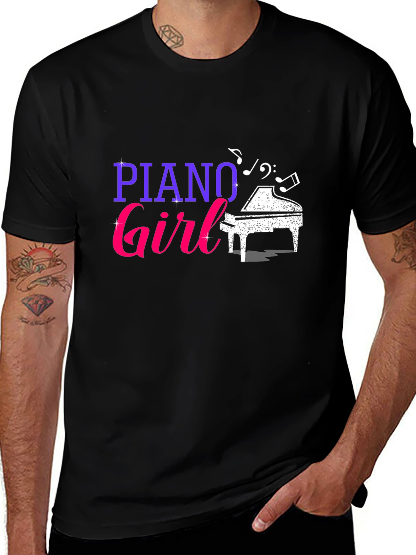 Variant 26 of Piano Girl Graphic Tee - Music Lover T-Shirt