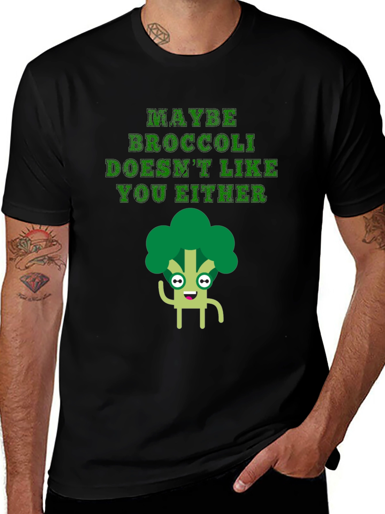 Variant 22 of Funny Broccoli T-Shirt - Maybe Broccoli Doesn't Like You Either